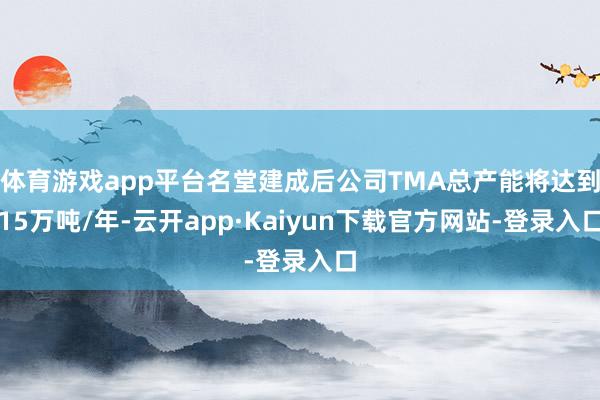 体育游戏app平台名堂建成后公司TMA总产能将达到15万吨/年-云开app·Kaiyun下载官方网站-登录入口