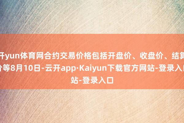 开yun体育网合约交易价格包括开盘价、收盘价、结算价等8月10日-云开app·Kaiyun下载官方网站-登录入口