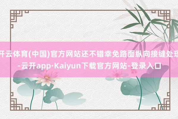 开云体育(中国)官方网站还不错幸免路面纵向接缝处理-云开app·Kaiyun下载官方网站-登录入口