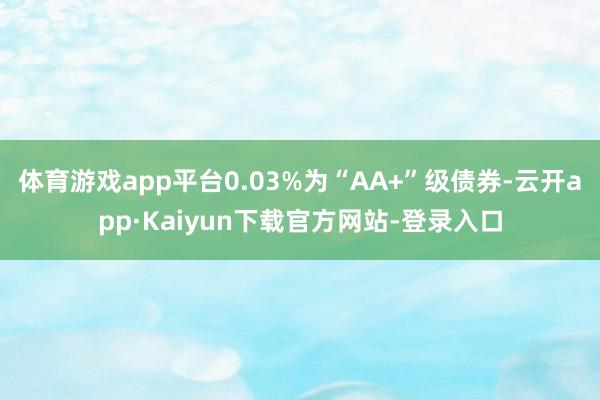 体育游戏app平台0.03%为“AA+”级债券-云开app·Kaiyun下载官方网站-登录入口