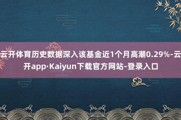 云开体育历史数据深入该基金近1个月高潮0.29%-云开app·Kaiyun下载官方网站-登录入口