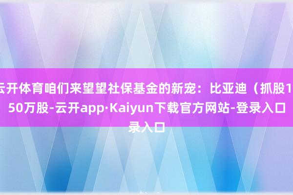 云开体育咱们来望望社保基金的新宠：比亚迪（抓股1050万股-云开app·Kaiyun下载官方网站-登录入口